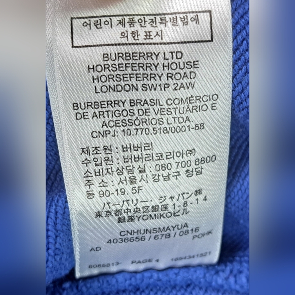 Burberry Children Kids Boys Full Zip Hoodie Sweater Blue Nova Check sz 7Y 122cm - Picture 11 of 12
